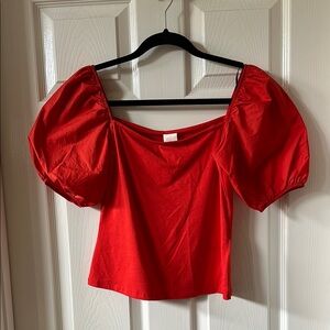 H&M Red Puff Sleeve Top
